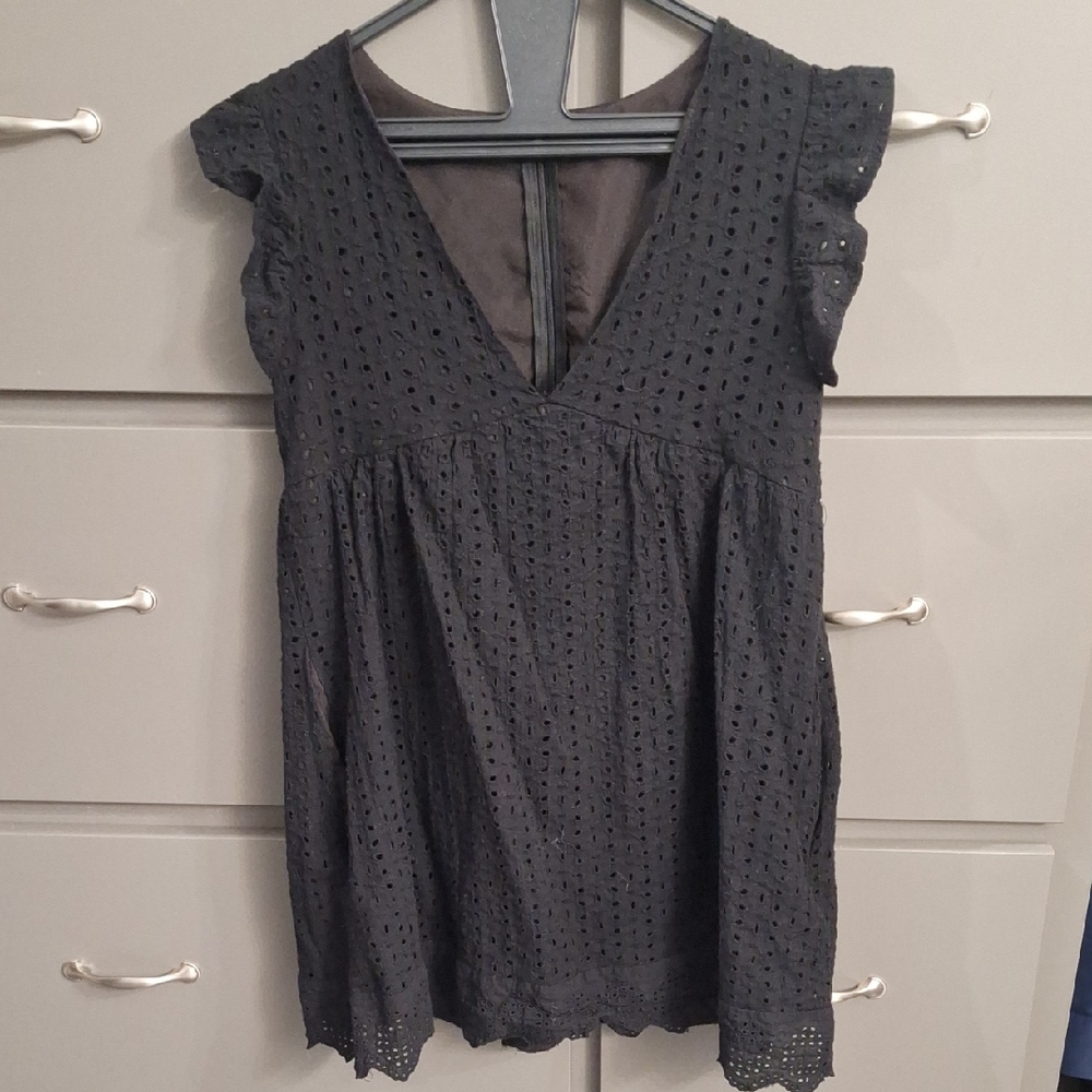 Elegant Black Eyelet Women's Romper